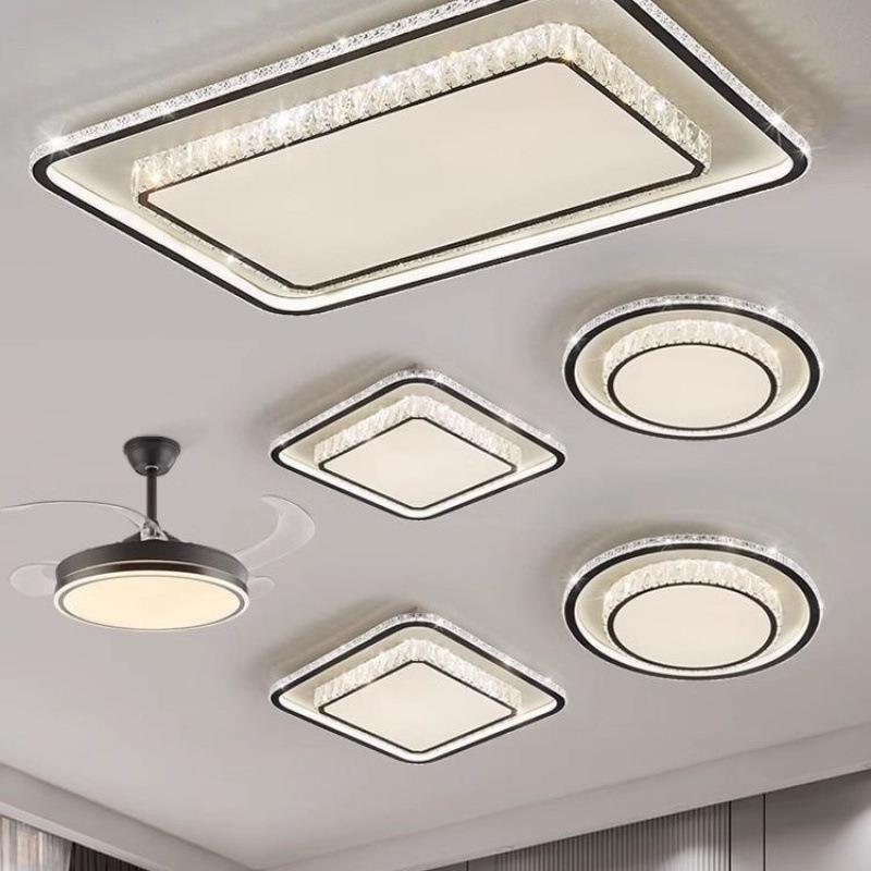 led水晶吸顶灯轻奢大气客厅灯简约现代长方形卧室灯餐厅灯具套装