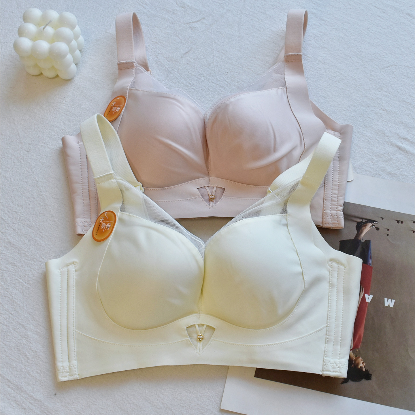 无钢圈无侧骨聚拢文胸光面女薄款收副乳防下垂无痕内衣舒适胸罩