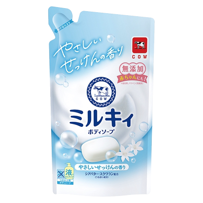【3袋装】COW牛乳石硷碱MILKY沐浴露乳柑橘花香留香不假滑补充包