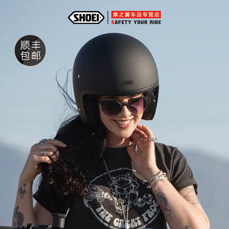 日本SHOEI JO+复古半盔四分之三头盔哈雷巡航摩托车机车骑行男女