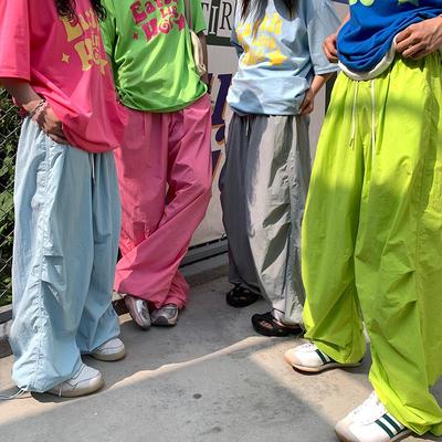 EAHO自制彩色多巴胺户外防水速干登山休闲长裤尼龙机能冲锋伞兵裤