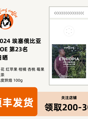 Wolfing2024埃塞俄比亚COE第23名日晒冷萃手冲浅烘焙咖啡豆100g