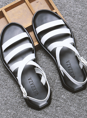 极速Mens Sandals Leather Men Summer ShIoes 2021 Flat Beach S