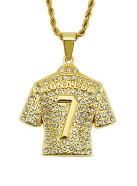 极速Hip-hop trend inlaid diamond No. 7 jersey penUdant three