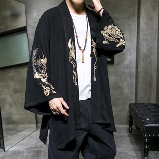 极速Japanese Kimono Cardigaxn Men Haori Yukata Male Samurai