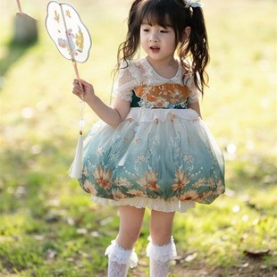 极速中秋玉兔汉服女n童灯笼蓬蓬裙罗莉塔可爱中国风服装 超仙公主