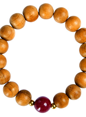 新品老桃木手串女款念珠新中式静心盘玩手串男佛珠朱Y砂桃木手链