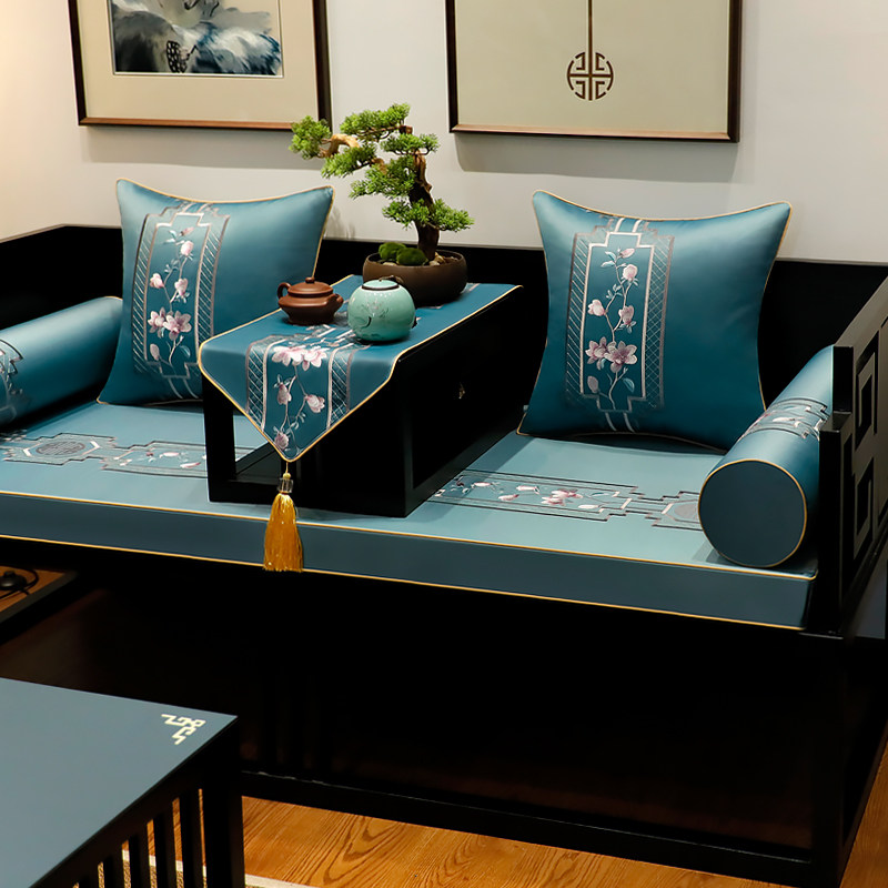 新品玉兰花中式古典罗汉床垫子z红木沙发坐垫实木家具椅子垫圈椅