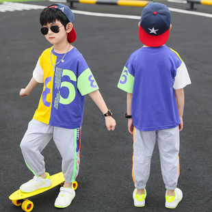 运动中大儿M童帅洋气男孩夏装 极速童装 2022新款 套装 网红 男童短袖