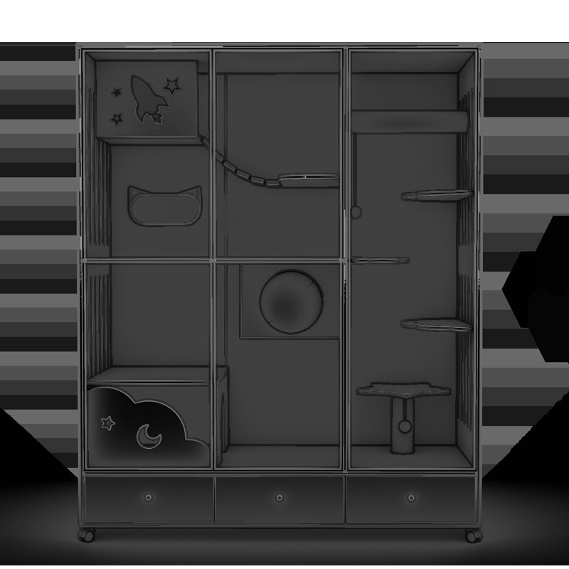 极速支持定制猫笼别墅实s木猫柜猫窝猫房大空间猫寄养柜展示柜异