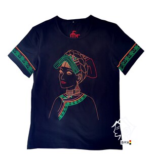 极速尼人服饰凉山彝族t恤男装女装情侣款黑O色纯棉刺绣花短袖体恤