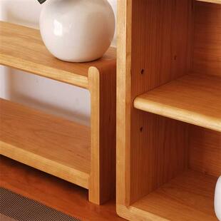 极速咖啡杯子置物架茶器餐具实木桌面小收纳柜P带背板层板可移动