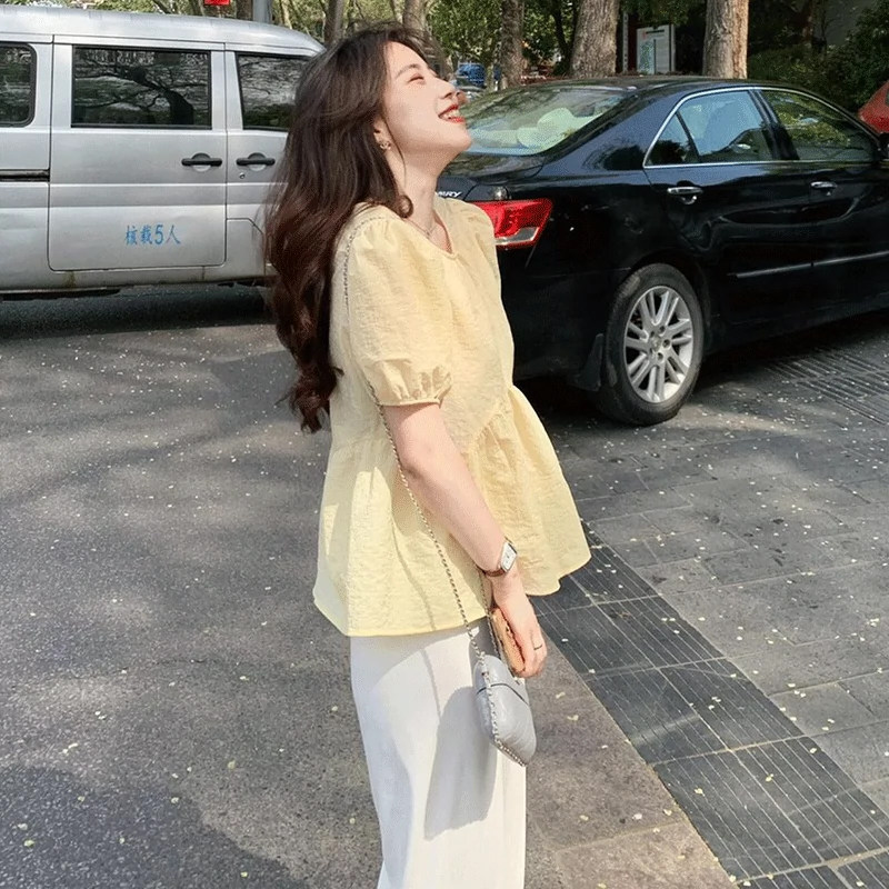 新品孕妇装c春秋装套装春秋季上衣2025新款雪纺娃娃衫宽松小个子