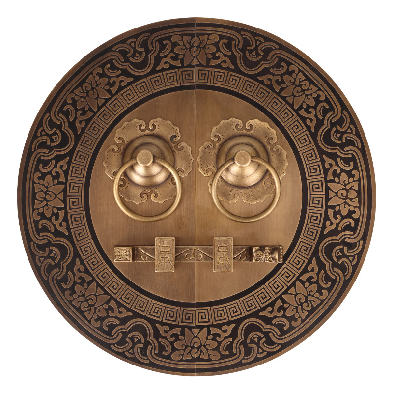 极速仿古大门把手中式纯铜门环门锁把手圆形老式木T门门栓锁插销