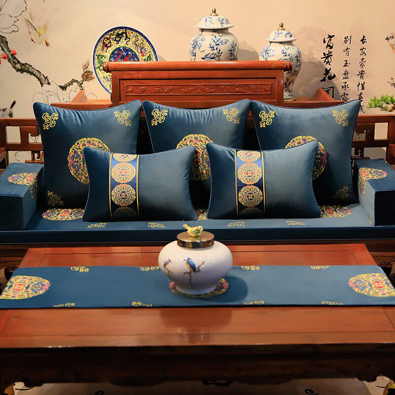 新品红木沙发f坐垫新中式古典罗汉床垫实木家具垫子防滑沙发垫套