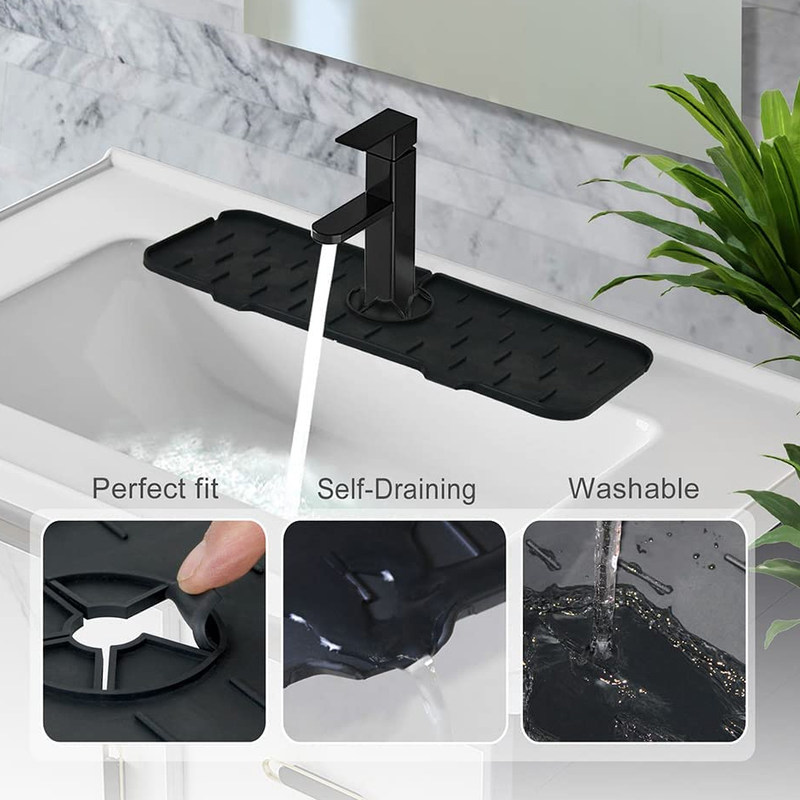 极速Kitchen Siliconoe Faucet Absorbent Mat For Sink Splash G