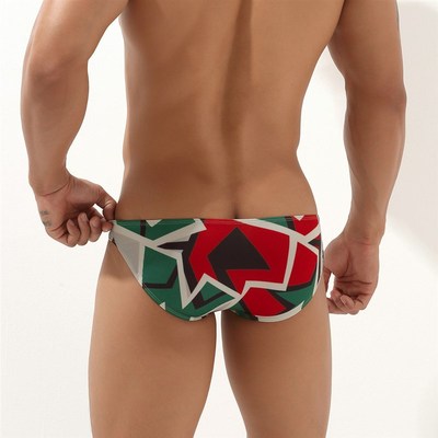 极速Print Swimsuit Men Sexy Thong BathingL Suit Mens Swimwea