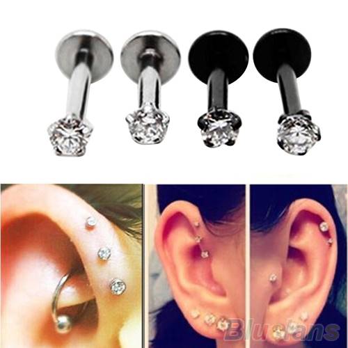 极速2pcs cugbic zircoa tragus lip ring monroe ear carti ear