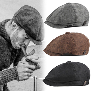 极速Vintage Men Beret Newsboy Hats Classic Western News.boy