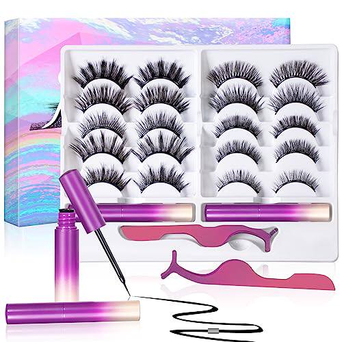 新品Magndetic Eyelashes with Eyeliner  10 Pairs 3D Natural L