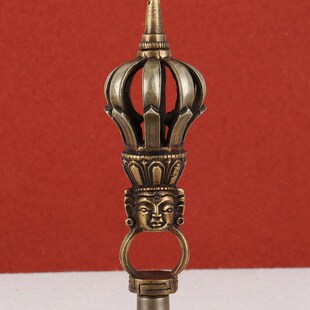 极速藏式尼泊尔九股金刚铃杵手工雕花纯铜铃铛密宗家居Y摆件声音