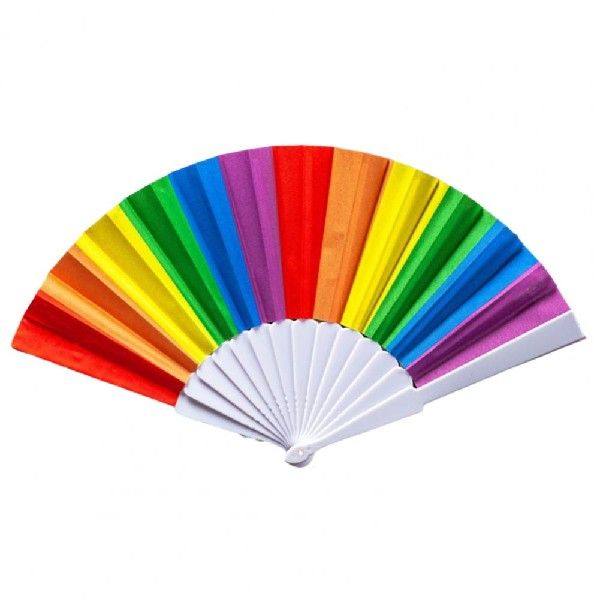 极速Dancingg Fan Rainbow Design Fan Colorful Rainbow Folding