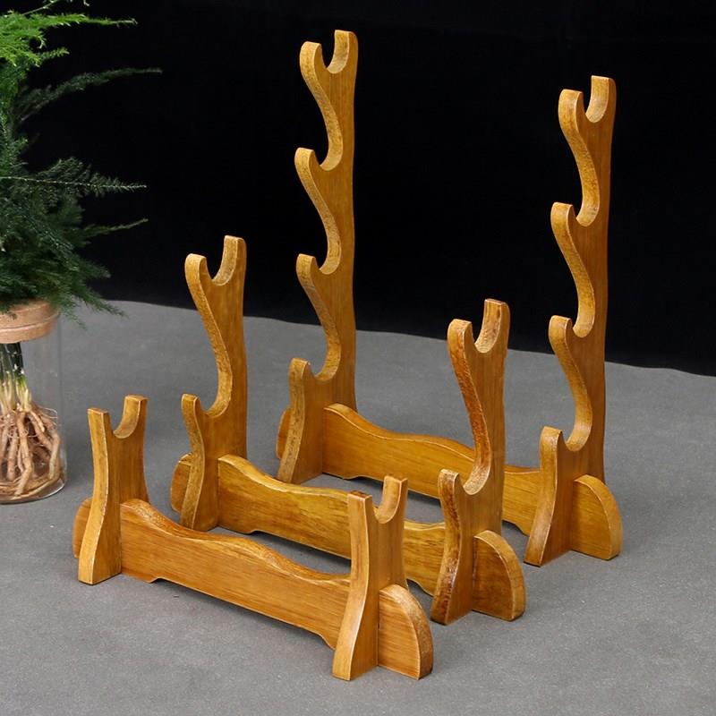 极速刀剑架挂墙剑托架实木高低架一二三J多层通用摆件笛子鱼竿架