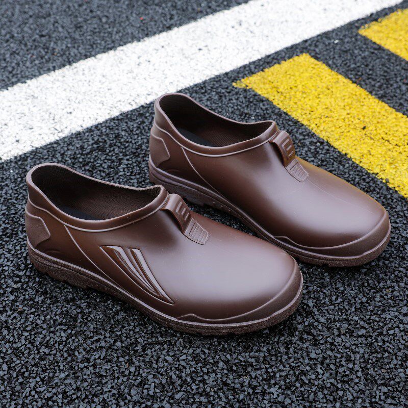 新品春秋新款低帮雨鞋男款轻便厚底工作男士N水鞋厨房防水防滑耐