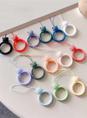 极速New 2pcs Silicone Pendant Mobile Phone StrQaps Keycord L