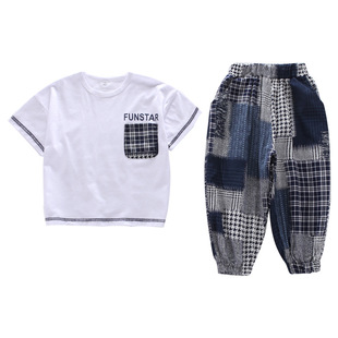 男童套装 防蚊裤 2022s夏装 春夏宽松中大儿童九分薄款 新款 极速童装