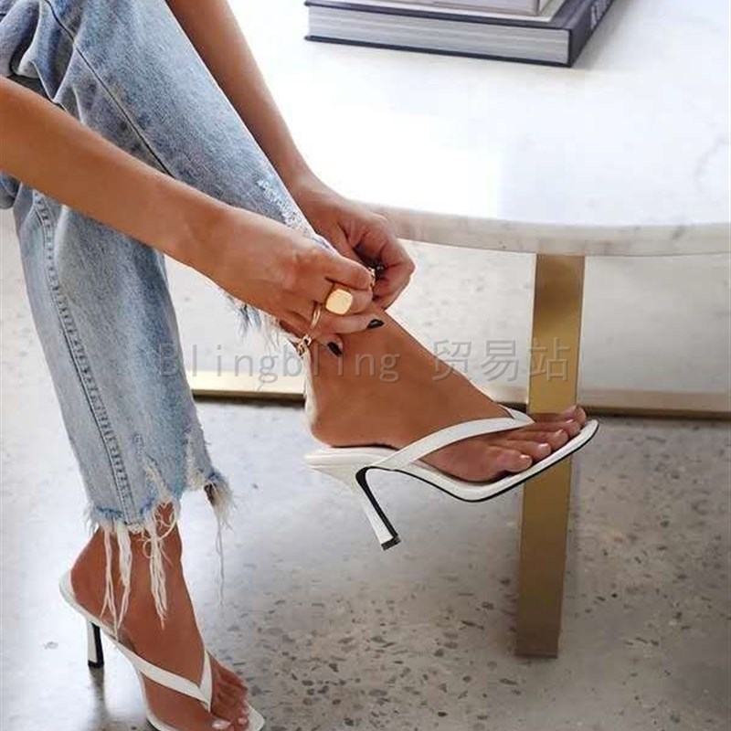 极速2023 High heel flip-flops FashDion Women Shoes Sandals F