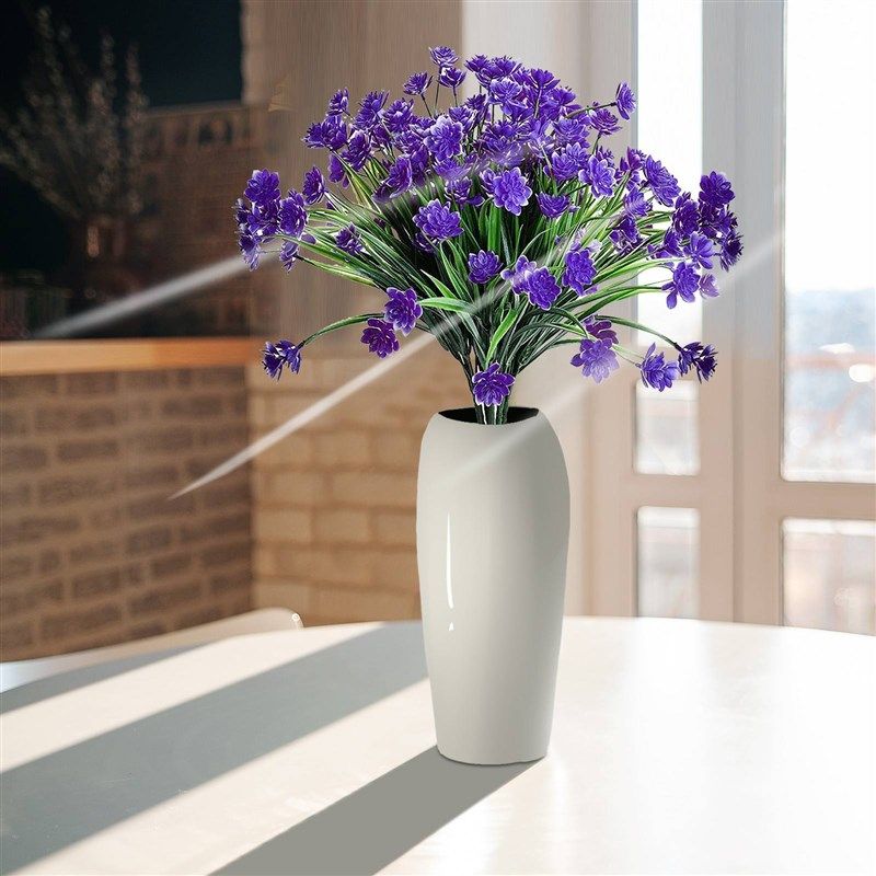 极速6pcs Artificial Flowers Fake OutdoorK Uv Resistant Plant