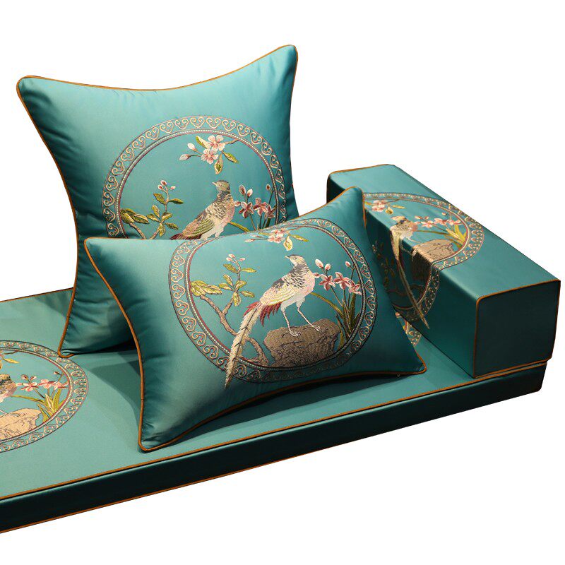 新品红木沙发坐垫 中式古典 实木家具罗汉床垫子五件Y套靠垫圈椅