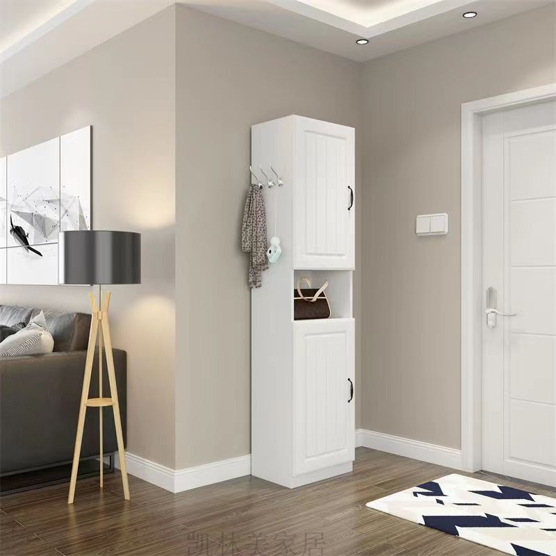 极速鞋柜家用门口实木小户v型收纳阳台北欧储物柜简约现代对开门
