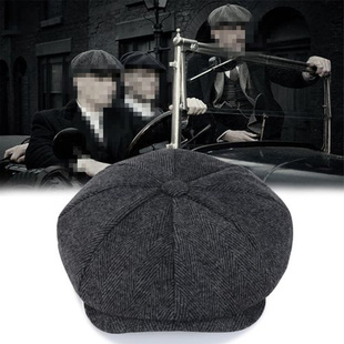 极速New Retroh Herringbone Newsboy Caps Men newsboy hat Stit