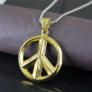 极速外贸热销f挂饰 和平反战标志钛钢吊坠潮男女士个性时尚首饰ST