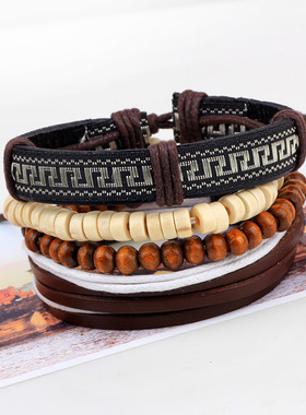 极速浙江义乌小商品城 真皮手錬A木珠编织手錬小饰品创意地摊热卖
