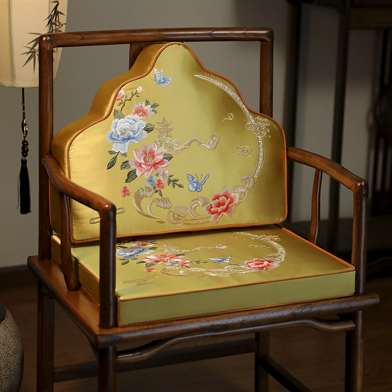 新品新中式坐垫靠山枕红木椅子座垫靠垫I一体云枕大靠枕沙发靠背