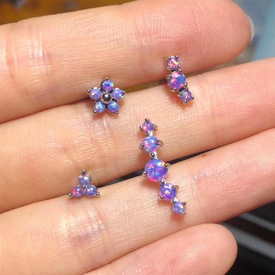 极速1PC Opal38 Cluster Ear Tragus Helix CartiQlage Piercing