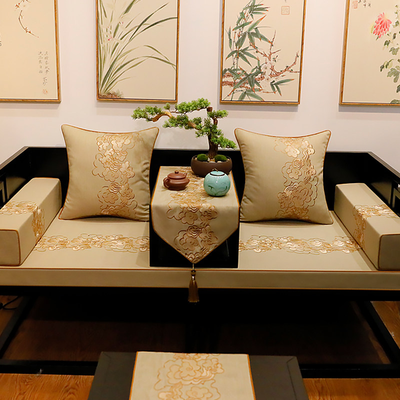 新品红木家具沙发坐垫新中式沙发垫D套罩四季款防滑实木罗汉床垫