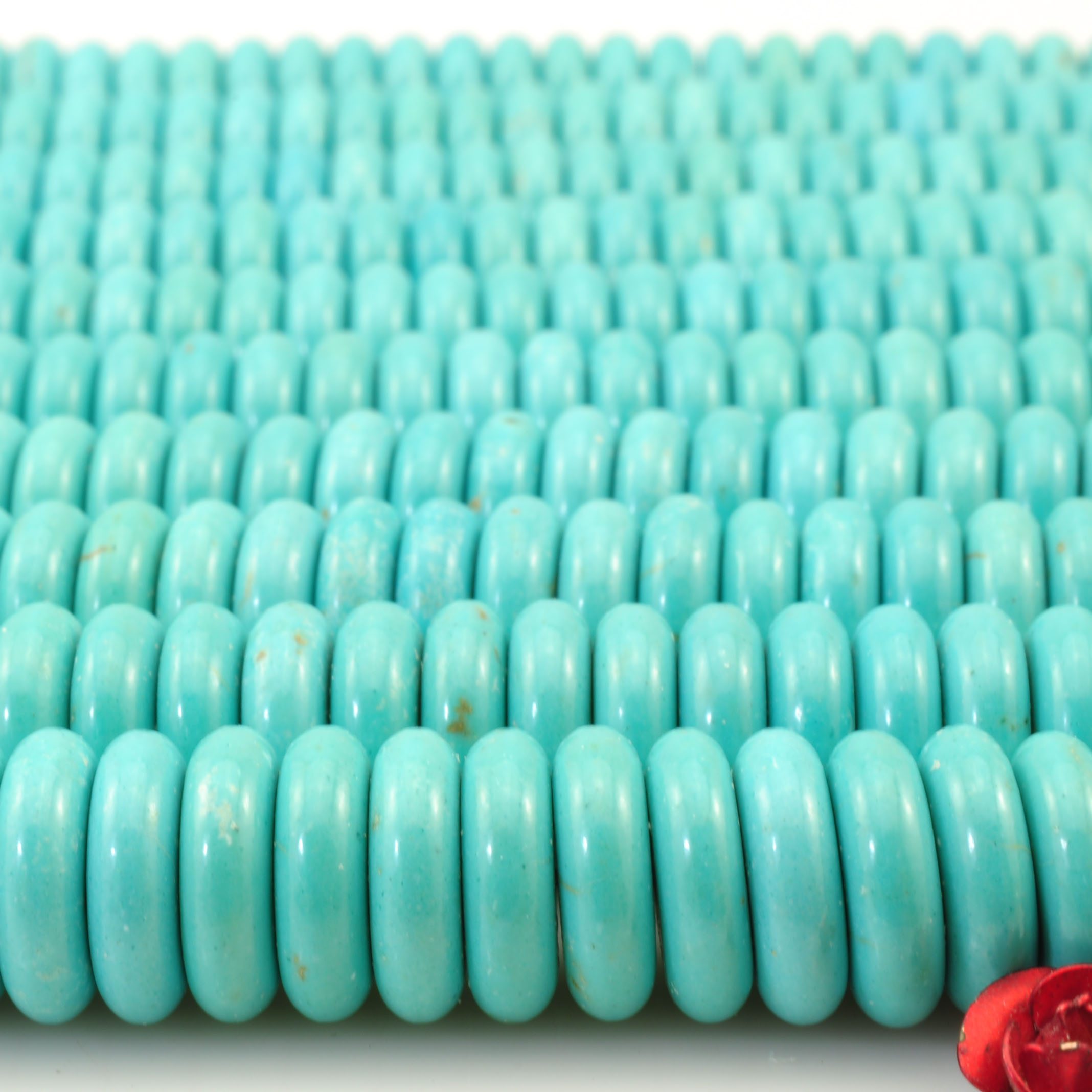 极速diy手工散珠串珠p手錬项链耳环 绿松石 光面 算盘珠 3x10mm