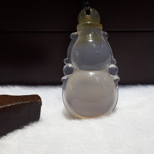 极速天然翡翠色黄翡冰种玻璃种紫B罗兰葫芦子孙万代挂件吊坠 招财