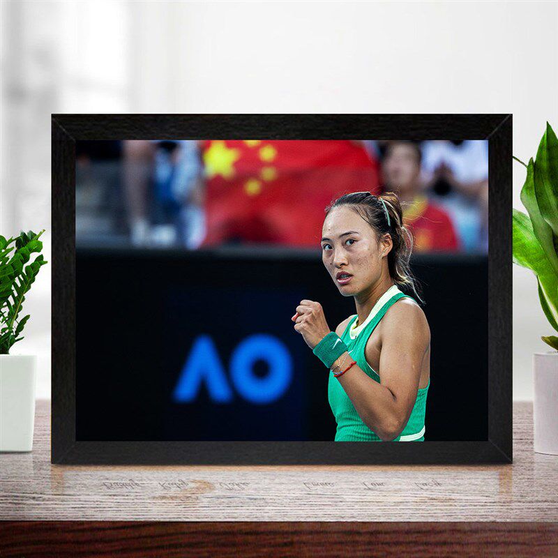 新品郑钦c文海报中国网球挂画摆台励志房间有框挂墙上宿舍画框壁