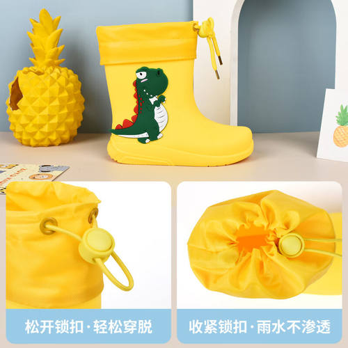 极速伊顿德鲁儿童雨鞋雨靴男x童加棉女童可爱防滑水鞋加绒宝宝雨