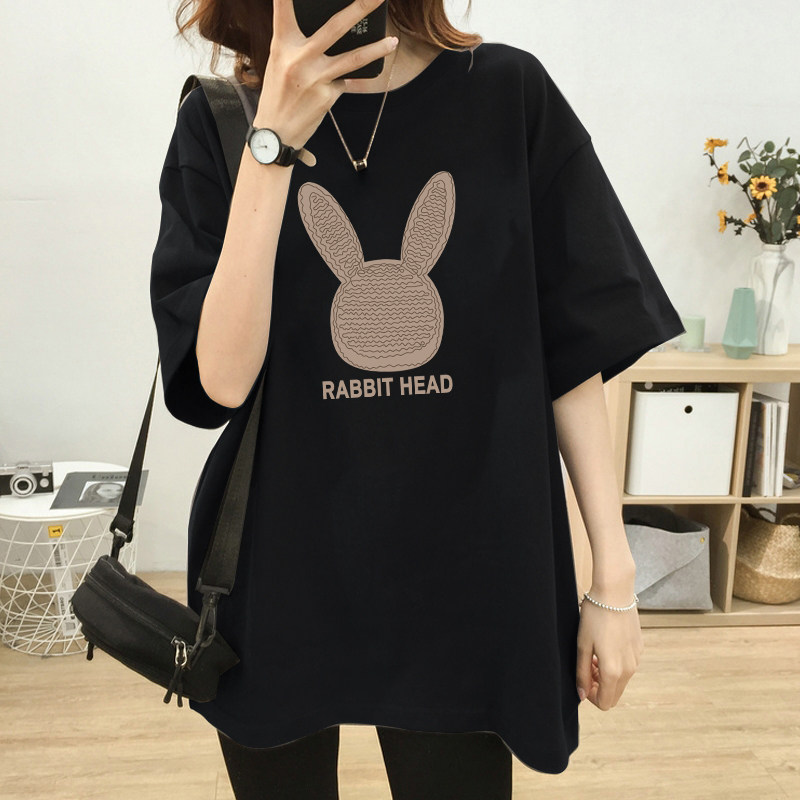 新品孕妇上衣夏装2025新款纯棉短袖t恤女夏季P中长款百搭韩版宽松