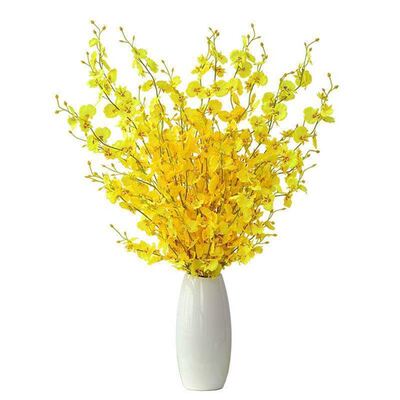 极速dancing orchid artsificial flower set yellow fake flower