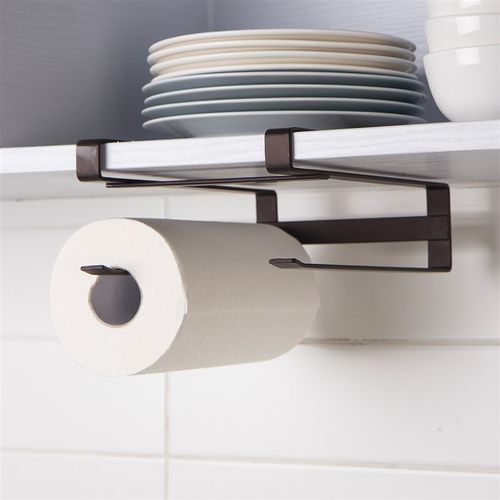 极速日式厨房纸巾挂架 免打孔吸油纸挂架子 橱柜卷纸Y专用保鲜膜