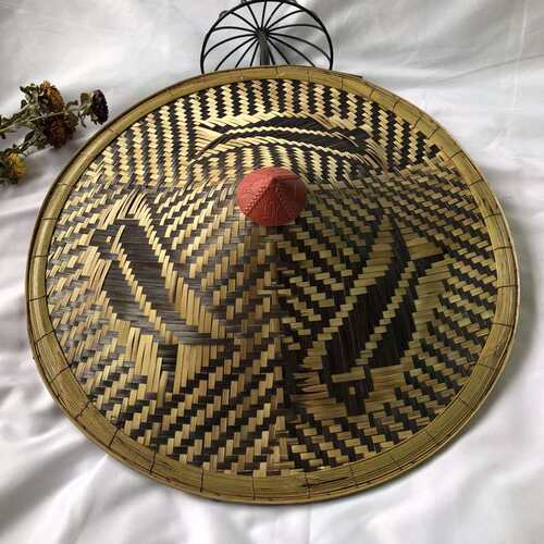 极速大沿斗笠手工竹m编鱼帽大帽檐草帽遮阳帽装饰舞蹈道具钓鱼帽