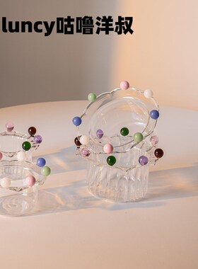 新品韩国ines博主同款透明玻璃盘水果盘沙拉盘西餐盘耐热网红拍照