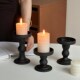 极速复古黑色罗马柱烛台玻璃摆y件蜡烛香薰台座法式 家用餐桌氛围